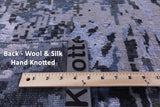 Abstract Contemporary Hand Knotted Wool & Silk Rug - 9' 0" X 12' 0" - Golden Nile