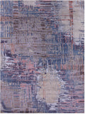 Abstract Contemporary Hand Knotted Wool & Silk Rug - 9' 0" X 12' 1" - Golden Nile