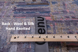 Abstract Contemporary Hand Knotted Wool & Silk Rug - 9' 0" X 12' 1" - Golden Nile