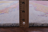 Abstract Contemporary Handmade Wool & Silk Rug - 7' 11" X 10' 1" - Golden Nile
