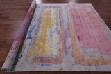Abstract Contemporary Handmade Wool & Silk Rug - 7' 11" X 10' 1" - Golden Nile