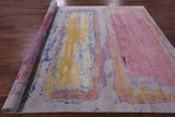 Abstract Contemporary Handmade Wool & Silk Rug - 7' 11" X 10' 1" - Golden Nile