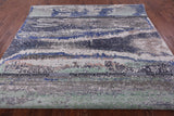 Abstract Contemporary Hand Knotted Wool & Silk Rug - 7' 11" X 10' 1" - Golden Nile