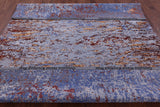 Abstract Contemporary Hand Knotted Wool & Silk Rug - 7' 11" X 9' 9" - Golden Nile