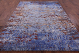 Abstract Contemporary Hand Knotted Wool & Silk Rug - 7' 11" X 9' 9" - Golden Nile