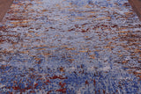 Abstract Contemporary Hand Knotted Wool & Silk Rug - 7' 11" X 9' 9" - Golden Nile