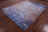 Abstract Contemporary Hand Knotted Wool & Silk Rug - 7' 11" X 9' 9" - Golden Nile