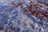 Abstract Contemporary Hand Knotted Wool & Silk Rug - 7' 11" X 9' 9" - Golden Nile