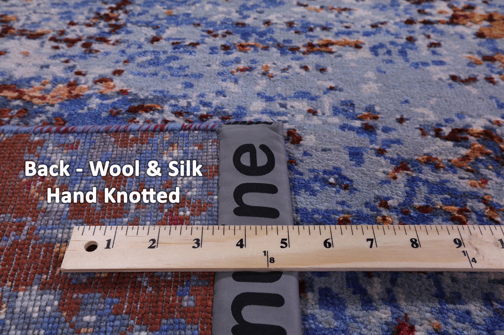 Abstract Contemporary Hand Knotted Wool & Silk Rug - 7' 11" X 9' 9" - Golden Nile