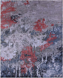 Abstract Contemporary Hand Knotted Wool & Silk Rug - 7' 11" X 10' 0" - Golden Nile