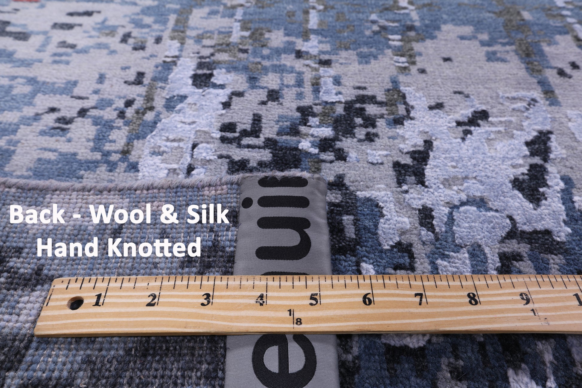 Abstract Contemporary Hand Knotted Wool & Silk Rug - 7' 11" X 10' 0" - Golden Nile
