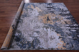Abstract Contemporary Hand Knotted Wool & Silk Rug - 7' 1" X 10' 2" - Golden Nile
