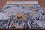 Abstract Contemporary Hand Knotted Wool & Silk Rug - 7' 1" X 10' 2" - Golden Nile