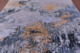 Abstract Contemporary Hand Knotted Wool & Silk Rug - 7' 1" X 10' 2" - Golden Nile