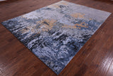 Abstract Contemporary Hand Knotted Wool & Silk Rug - 7' 1" X 10' 2" - Golden Nile