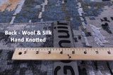 Abstract Contemporary Hand Knotted Wool & Silk Rug - 7' 1" X 10' 2" - Golden Nile