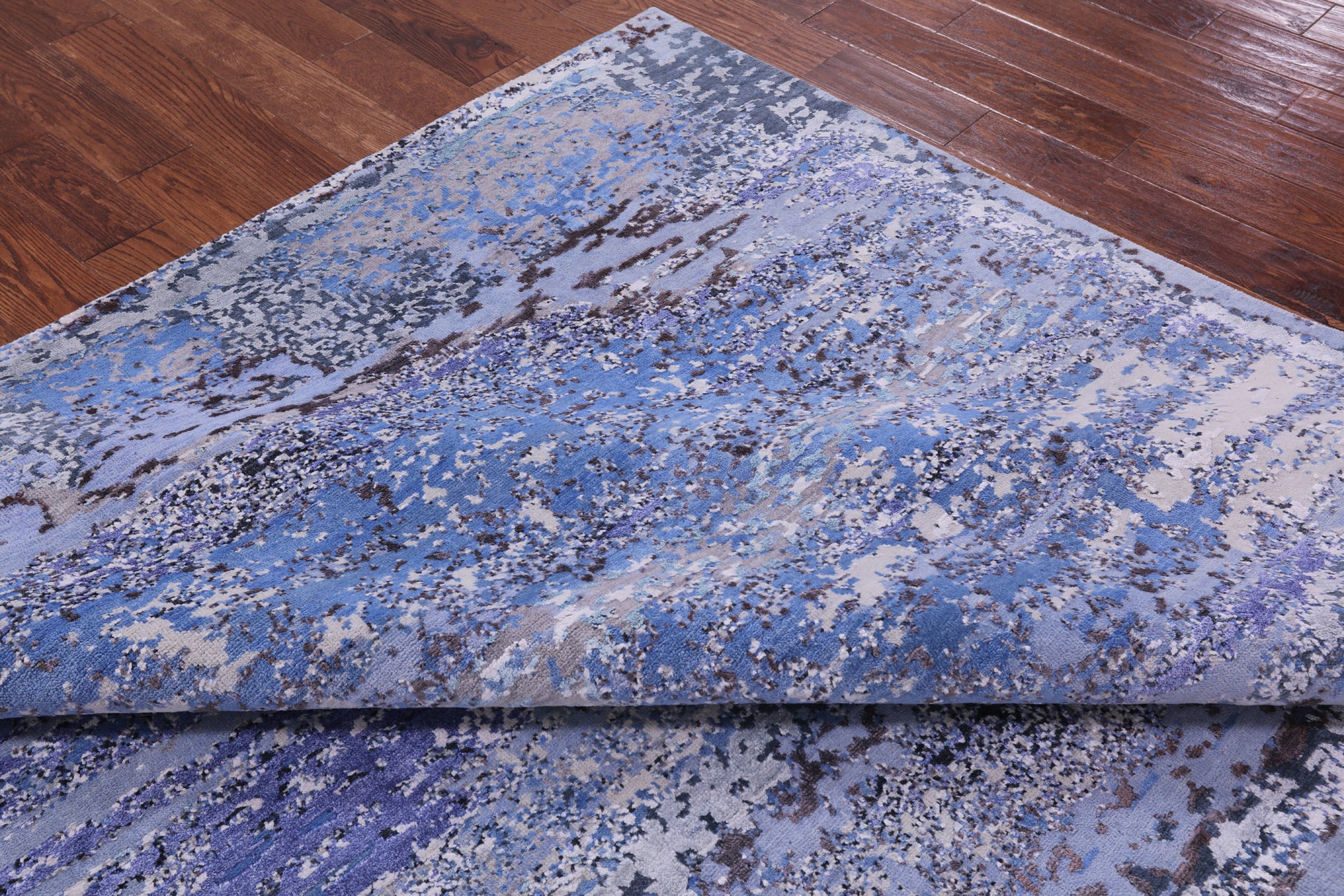 Abstract Contemporary Hand Knotted Wool & Silk Rug - 7' 11" X 10' 2" - Golden Nile