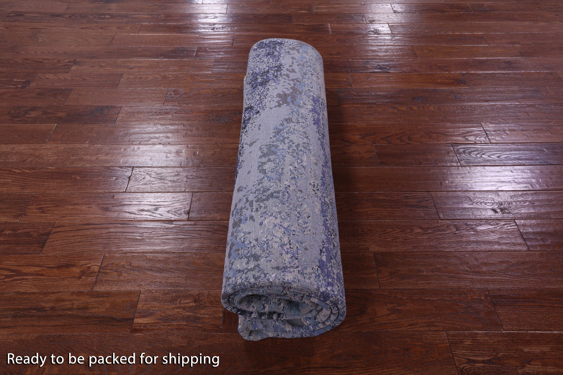 Abstract Contemporary Hand Knotted Wool & Silk Rug - 7' 11" X 10' 2" - Golden Nile