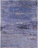 Abstract Contemporary Hand Knotted Wool & Silk Rug - 7' 11" X 10' 2" - Golden Nile