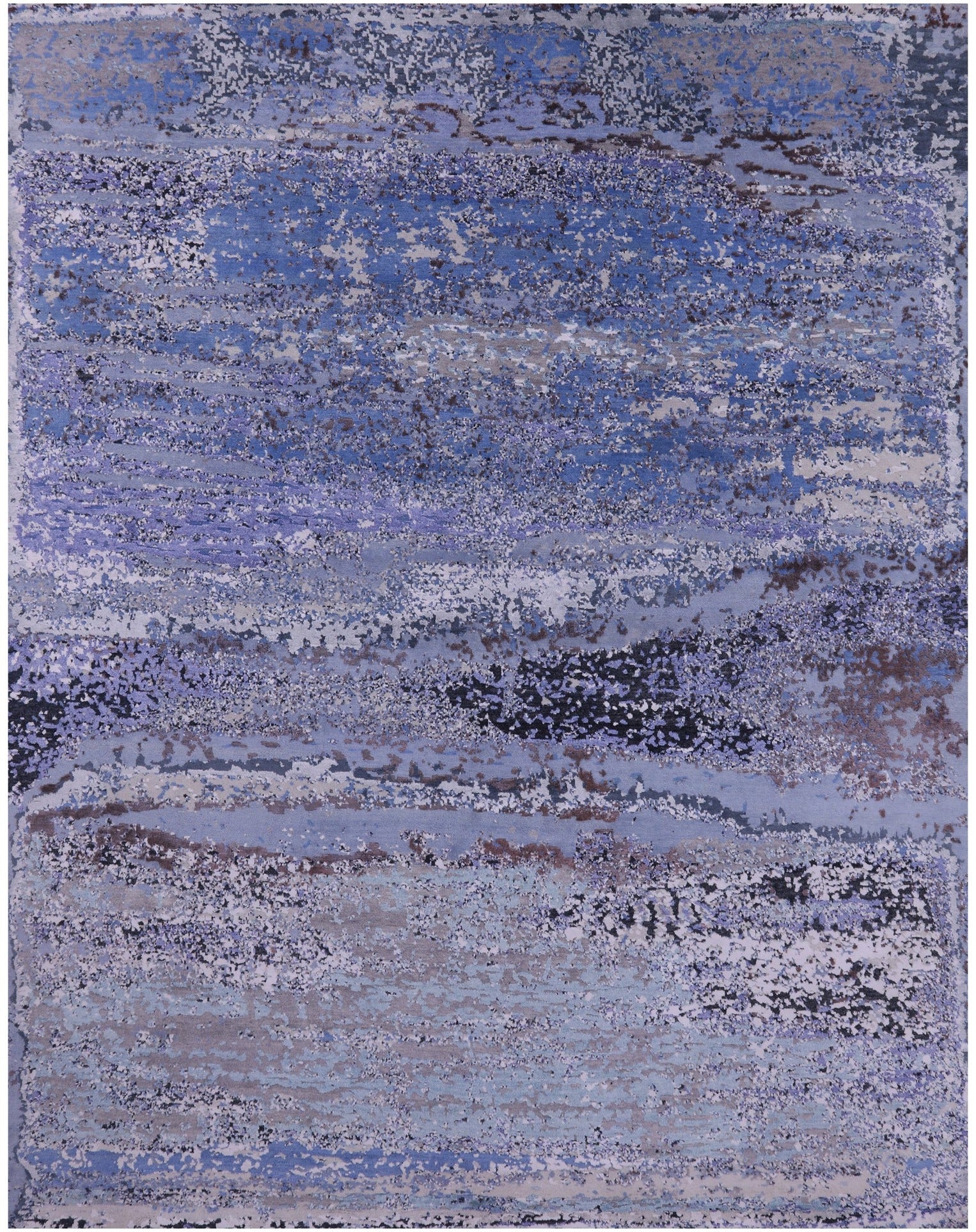 Abstract Contemporary Hand Knotted Wool & Silk Rug - 7' 11" X 10' 2" - Golden Nile