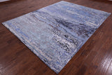 Abstract Contemporary Hand Knotted Wool & Silk Rug - 7' 11" X 10' 2" - Golden Nile