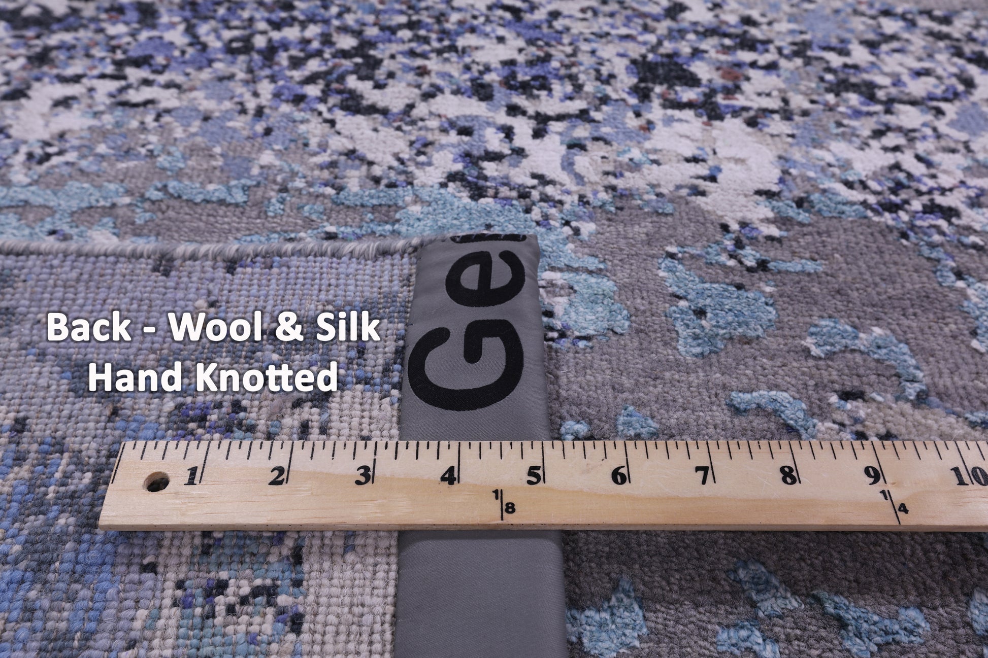 Abstract Contemporary Hand Knotted Wool & Silk Rug - 7' 11" X 10' 2" - Golden Nile