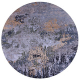 Round Contemporary Hand Knotted Wool & Silk Rug - 10' 0" X 10' 0" - Golden Nile