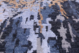 Round Contemporary Handmade Wool & Silk Rug - 8' 1" X 8' 2" - Golden Nile