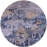 Round Contemporary Handmade Wool & Silk Rug - 8' 1" X 8' 2" - Golden Nile