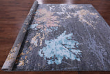 Abstract Modern Hand Knotted Wool & Silk Rug - 9' 1" X 12' 0" - Golden Nile