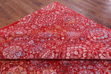 Red Contemporary Hand Knotted Wool & Silk Rug - 7' 10" X 10' 5" - Golden Nile