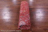 Red Contemporary Hand Knotted Wool & Silk Rug - 7' 10" X 10' 5" - Golden Nile