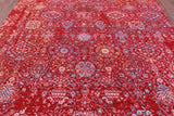 Red Contemporary Hand Knotted Wool & Silk Rug - 7' 10" X 10' 5" - Golden Nile