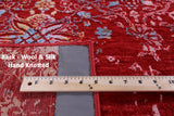 Red Contemporary Hand Knotted Wool & Silk Rug - 7' 10" X 10' 5" - Golden Nile