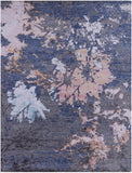 Contemporary Hand Knotted Wool & Silk Rug - 9' 0" X 11' 11" - Golden Nile