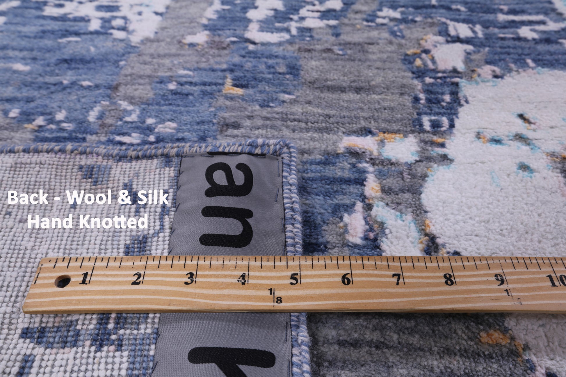 Contemporary Hand Knotted Wool & Silk Rug - 9' 0" X 11' 11" - Golden Nile
