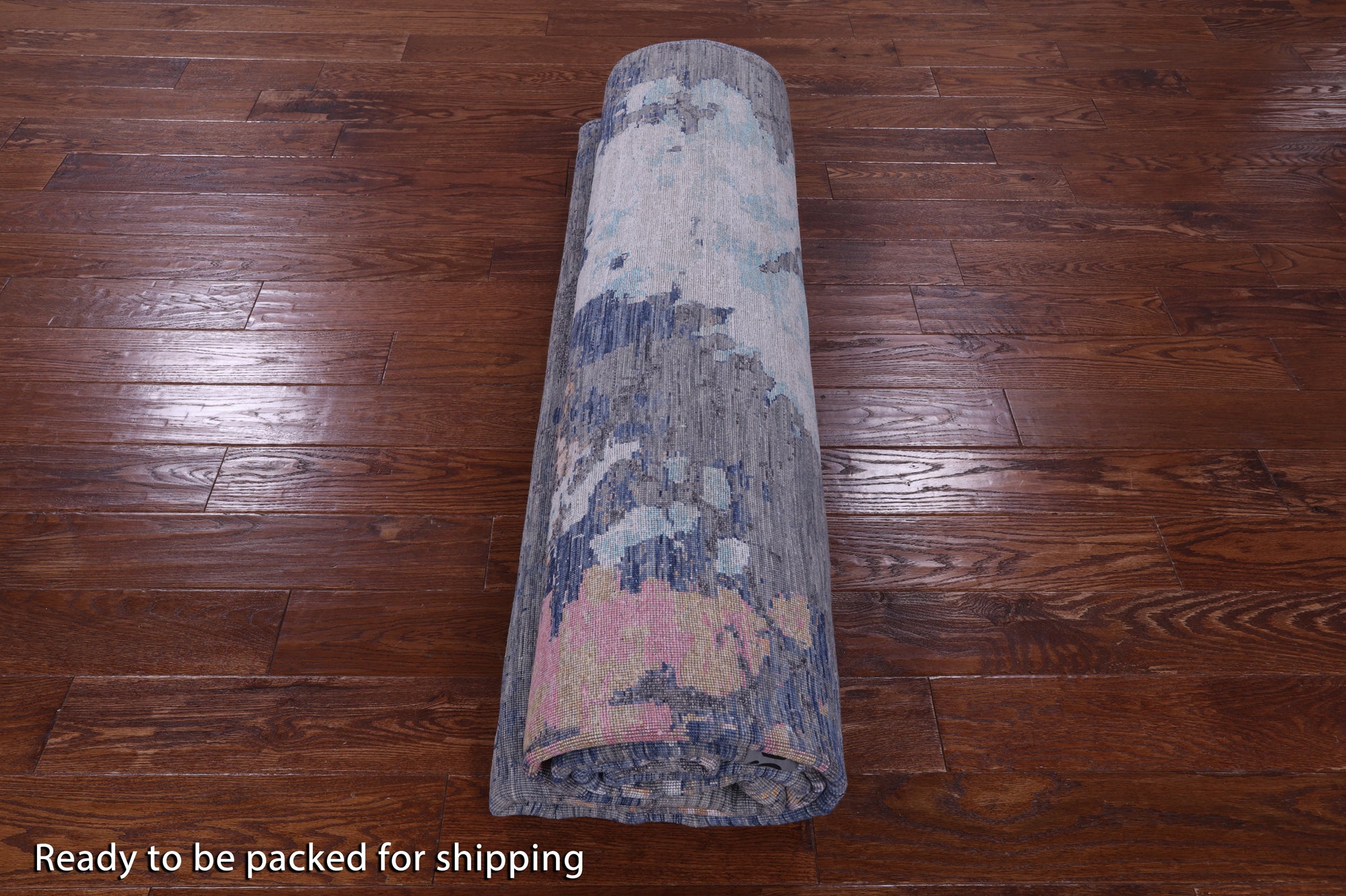 Contemporary Hand Knotted Wool & Silk Rug - 9' 0" X 11' 11" - Golden Nile