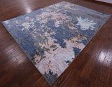 Contemporary Hand Knotted Wool & Silk Rug - 9' 0" X 11' 11" - Golden Nile