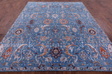 Blue Persian Hand Knotted Wool & Silk Rug - 8' 2" X 10' 5" - Golden Nile