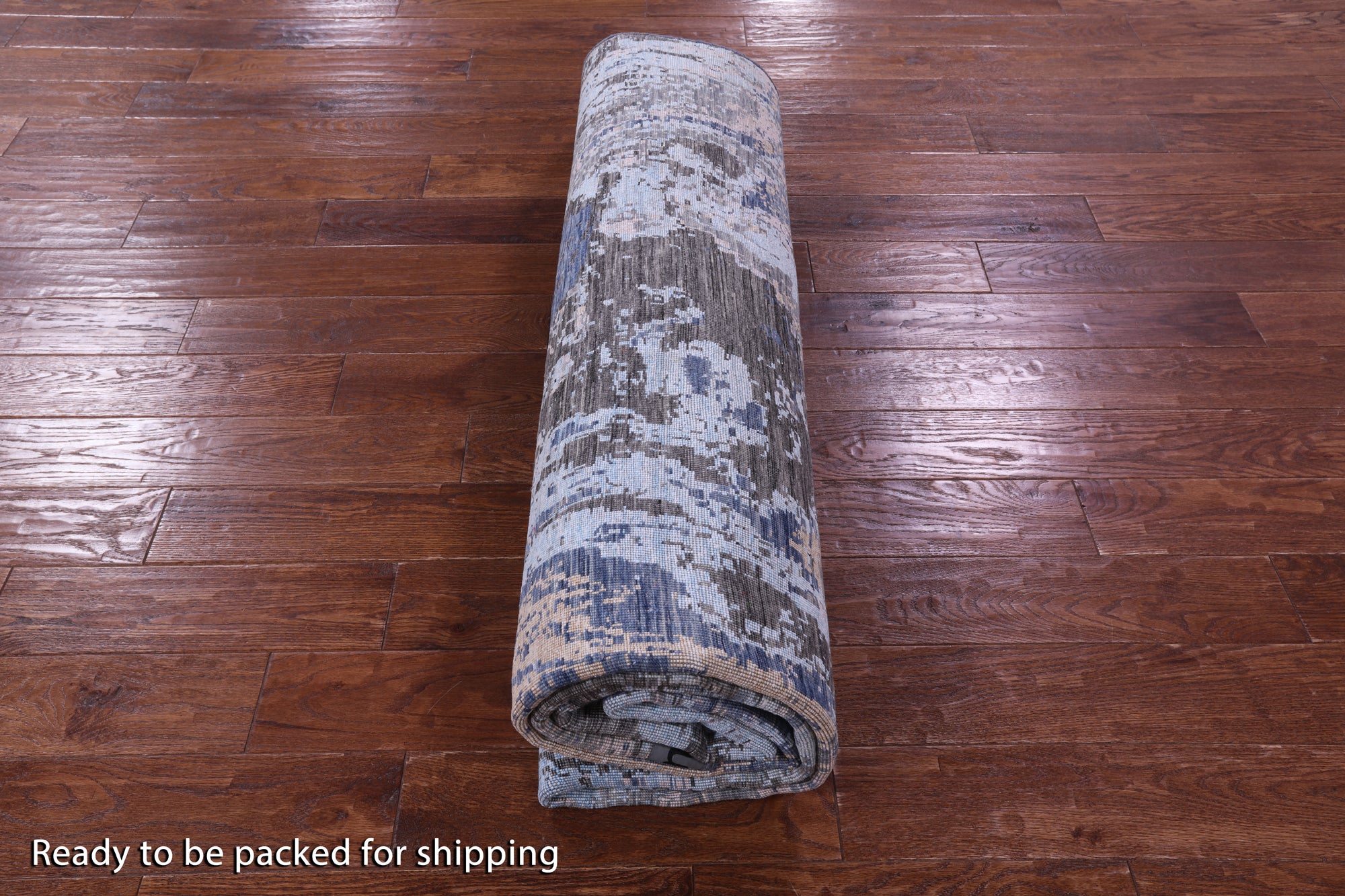 Contemporary Hand Knotted Wool & Silk Rug - 8' 0" X 10' 1" - Golden Nile