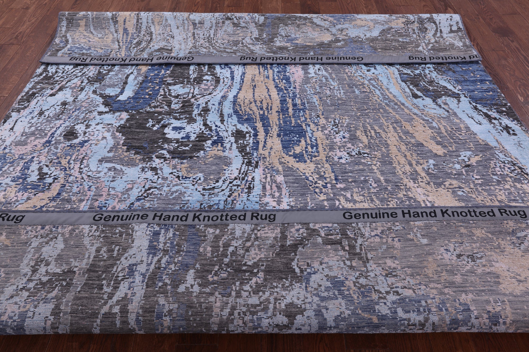 Contemporary Hand Knotted Wool & Silk Rug - 8' 0" X 10' 1" - Golden Nile