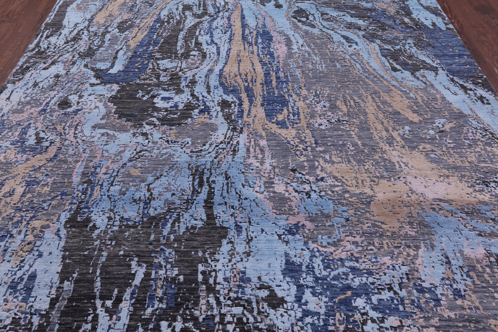 Contemporary Hand Knotted Wool & Silk Rug - 8' 0" X 10' 1" - Golden Nile
