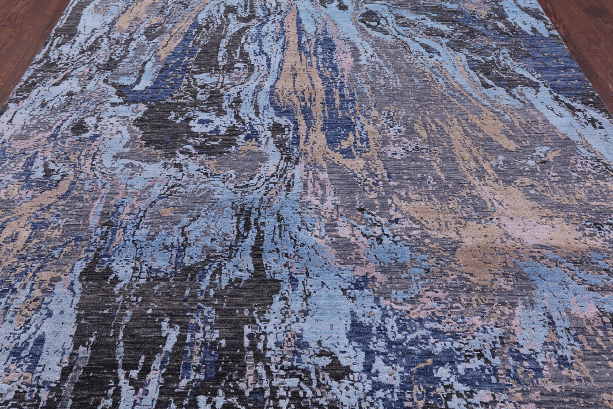 Contemporary Hand Knotted Wool & Silk Rug - 8' 0" X 10' 1" - Golden Nile