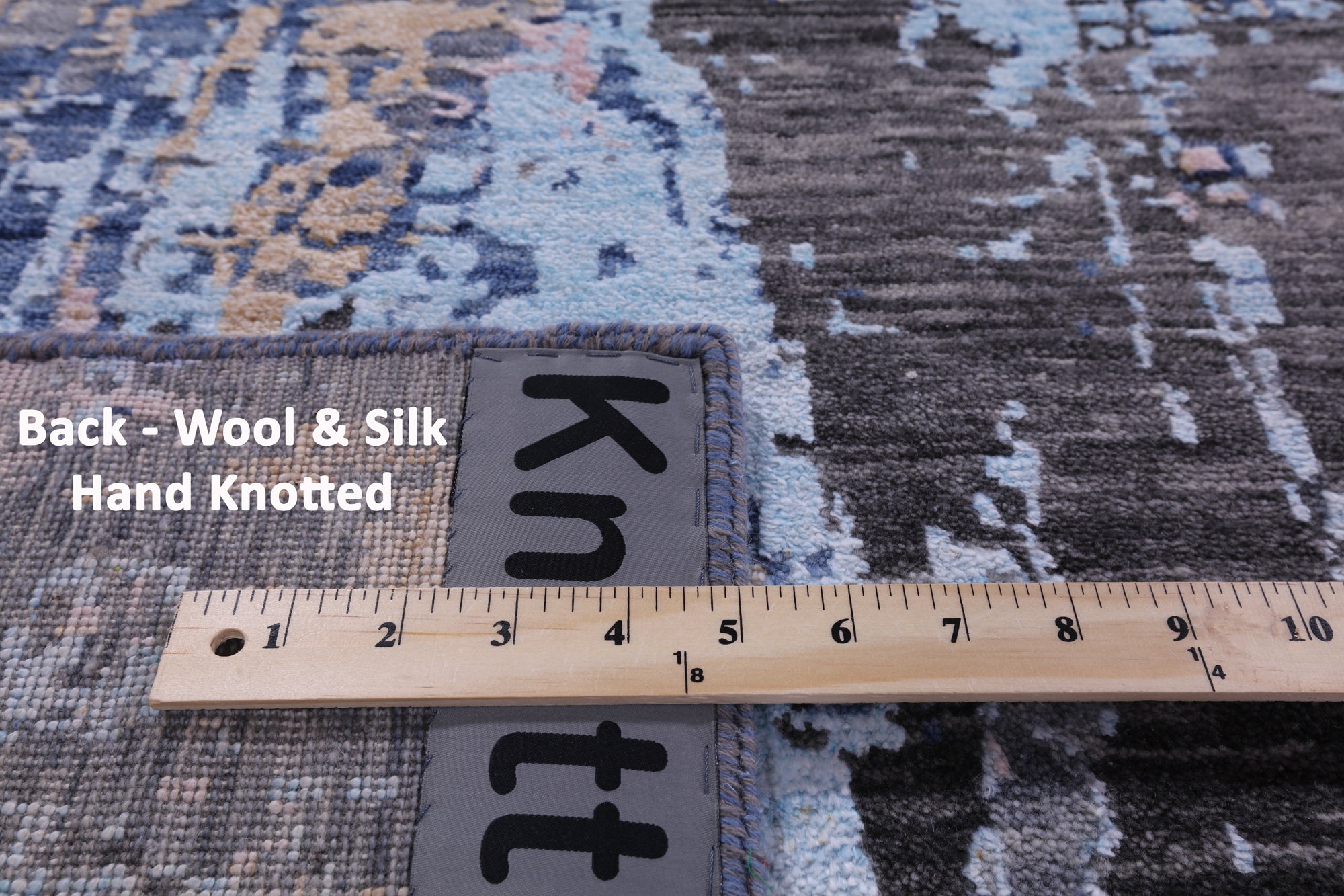 Contemporary Hand Knotted Wool & Silk Rug - 8' 0" X 10' 1" - Golden Nile