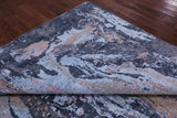 Abstract Contemporary Hand Knotted Wool & Silk Rug - 8' 11" X 12' 1" - Golden Nile