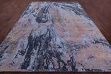 Abstract Contemporary Hand Knotted Wool & Silk Rug - 8' 11" X 12' 1" - Golden Nile