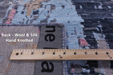Abstract Contemporary Hand Knotted Wool & Silk Rug - 8' 11" X 12' 1" - Golden Nile