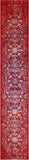 Red Modern Hand Knotted Wool & Silk Runner Rug - 2' 6" X 14' 2" - Golden Nile