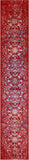Red Modern Hand Knotted Wool & Silk Runner Rug - 2' 6" X 14' 2" - Golden Nile
