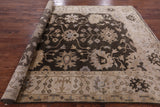 Brown Turkish Oushak Hand Knotted Wool Area Rug - 7' 11" X 10' 0" - Golden Nile